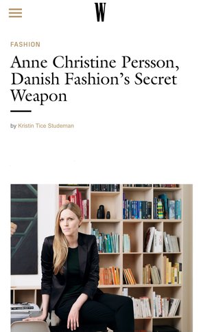 Anne Christine Persson W Magazine Danish fashion Copenhagen Fashion Week